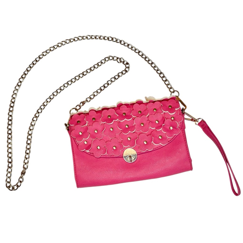 Kensie Pink Floral Chain Strap Bag